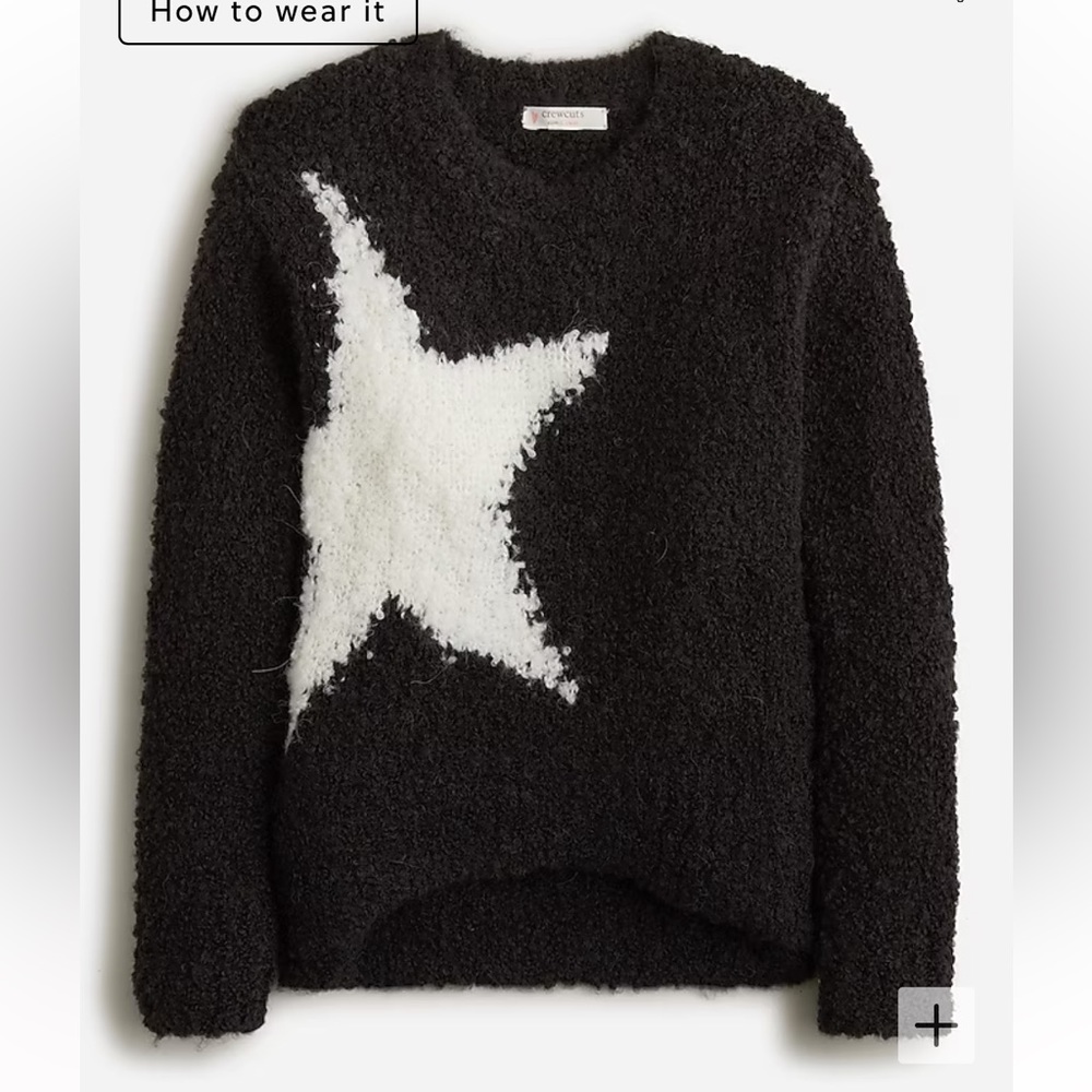 Girls' J. Crew star crewneck sweater